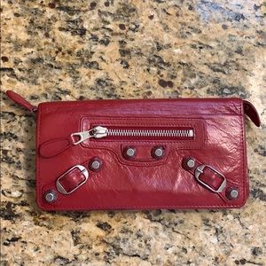 Authentic Red Balenciaga Wallet